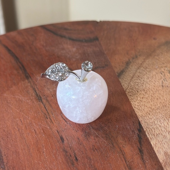 Clear Quartz Stemmed Apple - Picture 3 of 6